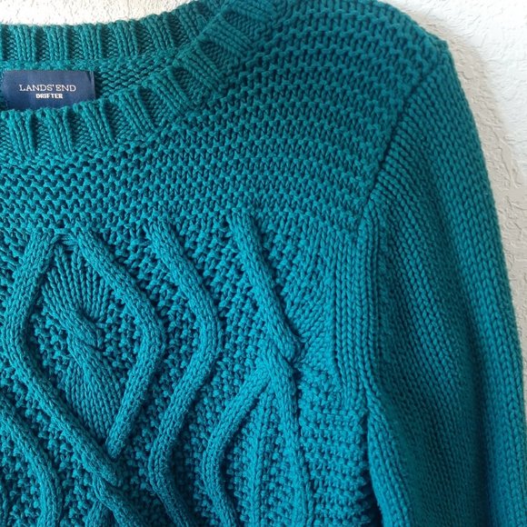 Lands' End Chunky Knit Crew Neck Sweater - Picture 5 of 7